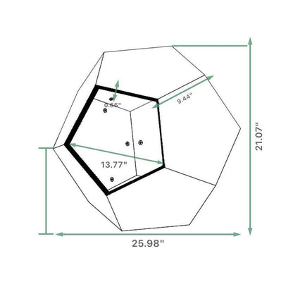 Dimensions diagram of cozy cat bed from Purrfect Pet Kingdom as cat furniture for living room