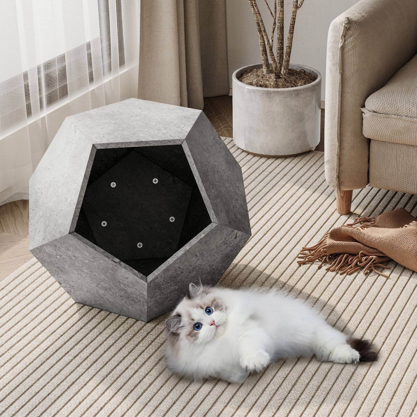 Purrfect Pet Kingdom Cat Furniture for Living Room Cement Grey Purrfect Pet Kingdom