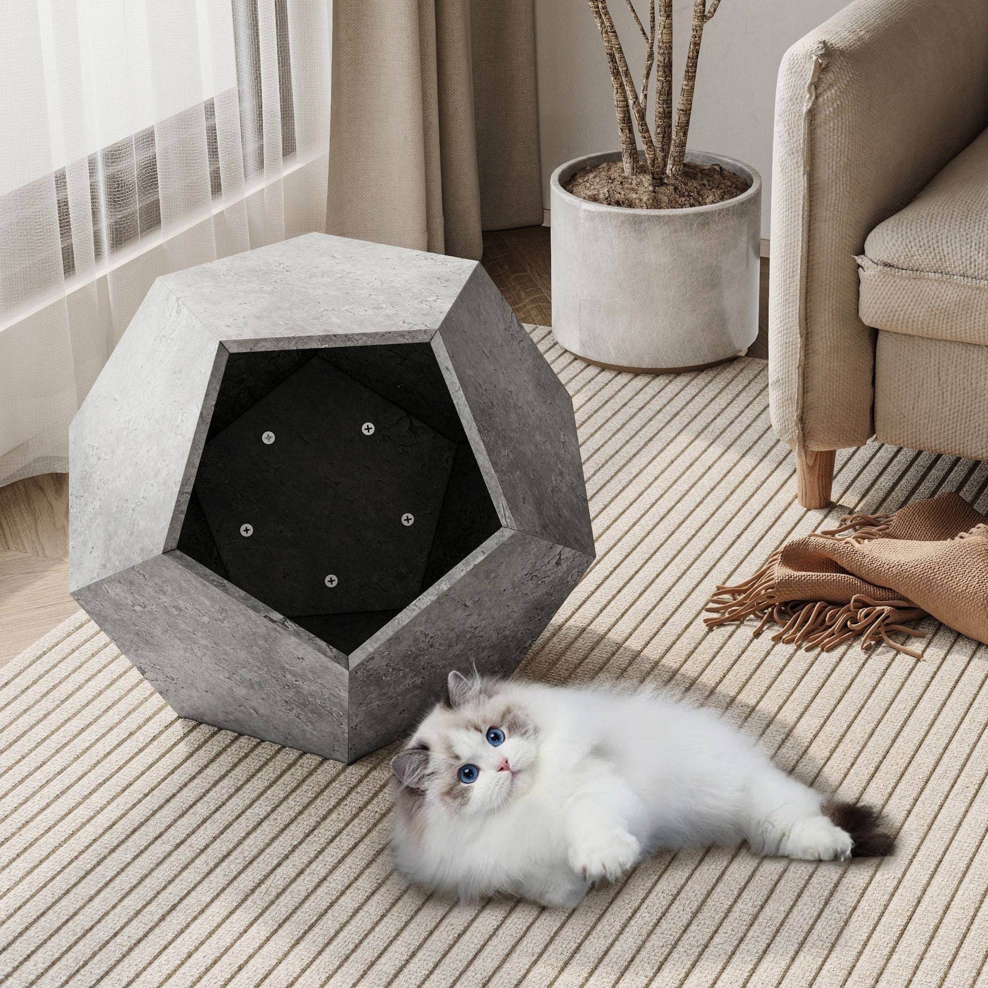 Purrfect Pet Kingdom Cat Furniture for Living Room Cement Grey Purrfect Pet Kingdom