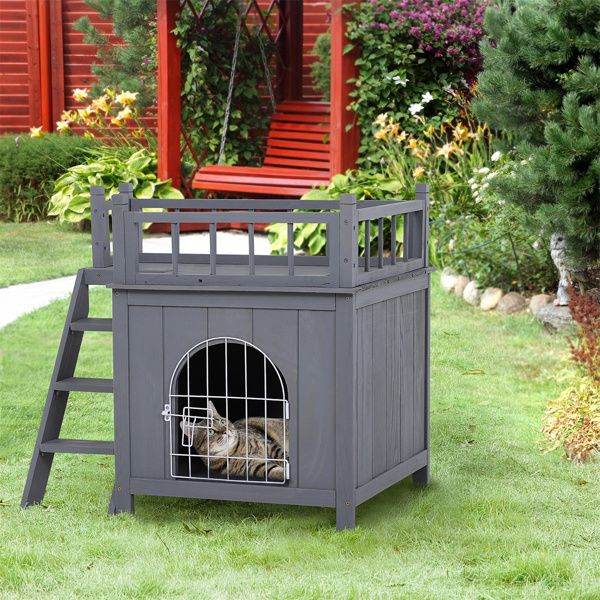 Purrfect Pet Kingdom Cat House with Lockable Door Purrfect Pet Kingdom