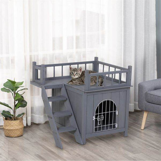 Purrfect Pet Kingdom Cat House with Lockable Door as picture Purrfect Pet Kingdom