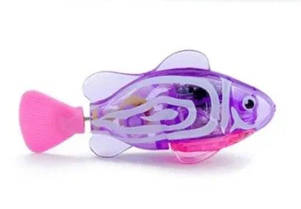 Interactive electric fish toy for cats and dogs by Stevvex in vibrant green, stimulating play with LED lights and swimming...