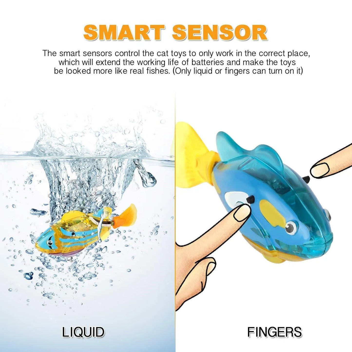 Interactive electric fish toy for cats and dogs by Stevvex in vibrant green, stimulating play with LED lights and swimming...