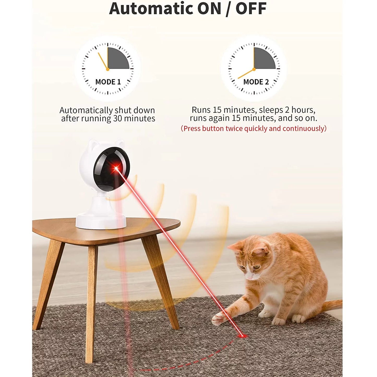 Purrfect Pet Kingdom cat laser pointer toy automatic with rotating laser for interactive playtime