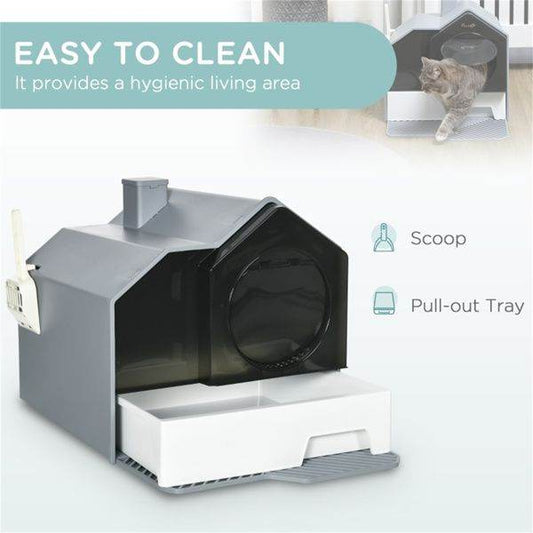 Purrfect Pet Kingdom Cat Litter Box - High-Sided, Easy Clean as picture Purrfect Pet Kingdom