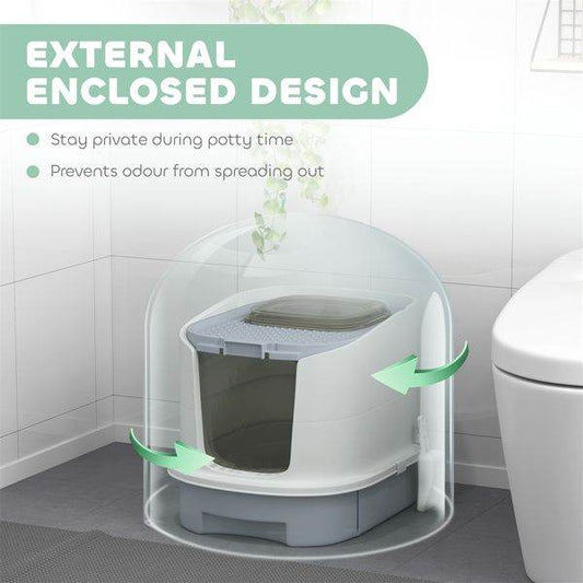 Purrfect Pet Kingdom Cat Litter Box Enclosure with Dual Entry Purrfect Pet Kingdom