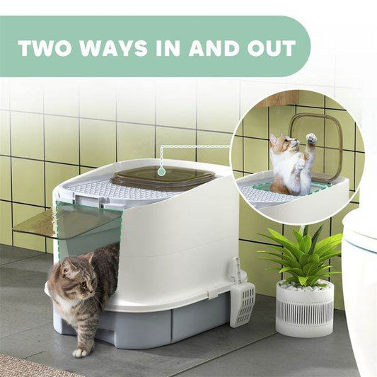 Purrfect Pet Kingdom Cat Litter Box Enclosure with Dual Entry as picture Purrfect Pet Kingdom