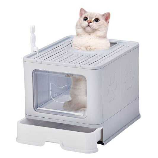 Purrfect Pet Kingdom Cat Litter Box with Lid and Cover as picture Purrfect Pet Kingdom