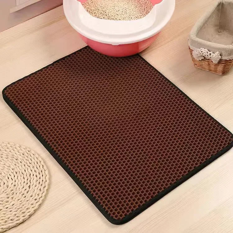 Tail Chasers Cat Litter Mat with Honeycomb Design for Easy Cleanup and Cat Litter Pad for Odor Control