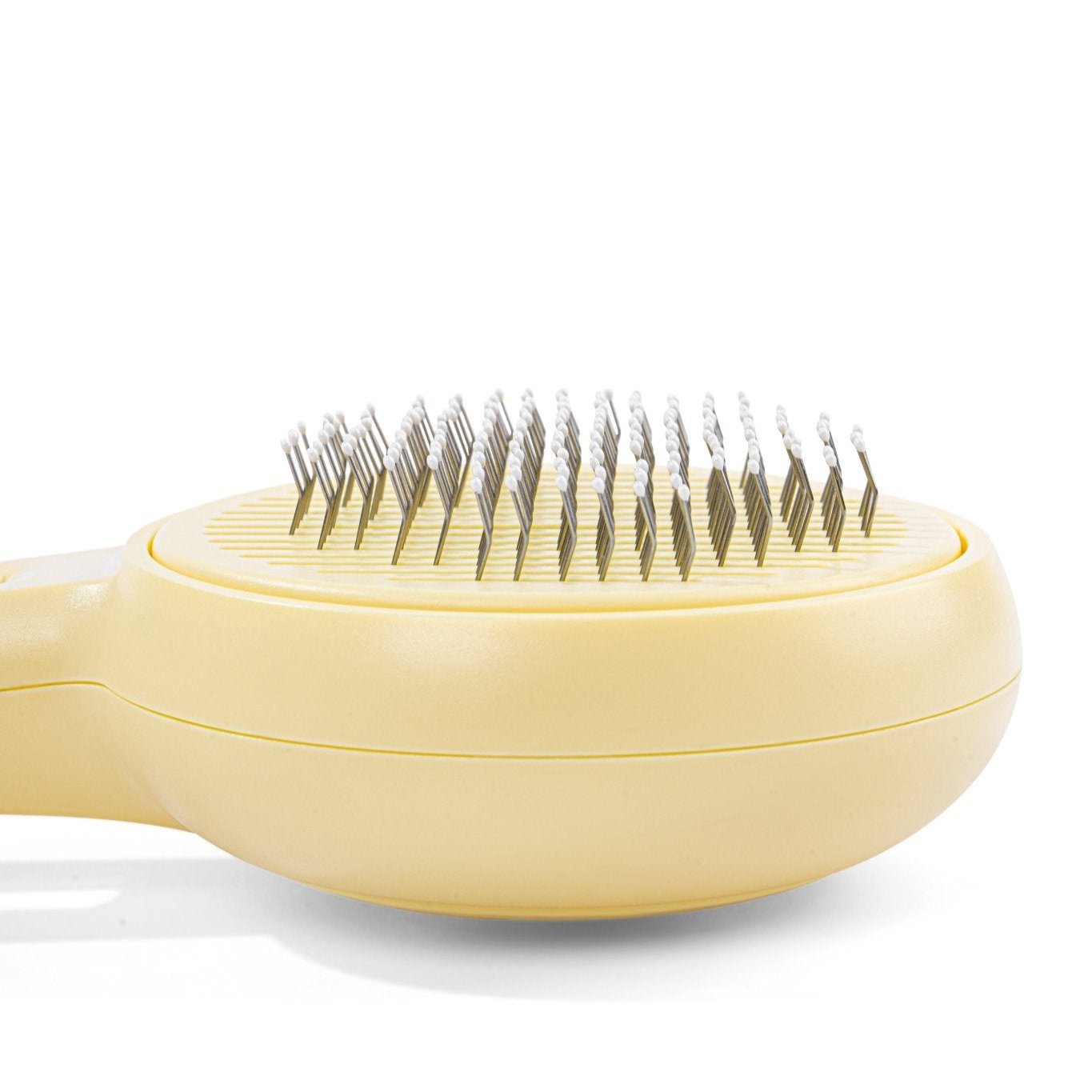 MangoPets cat press comb for shedding with fine stainless steel teeth for grooming and reducing loose fur