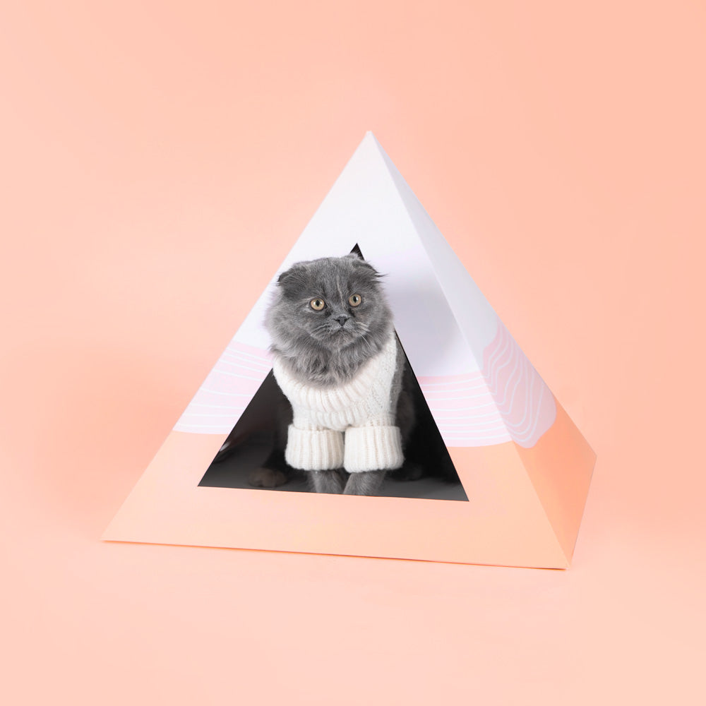 KittyKardboard Cat Pyramid Hideaway Eco Safe for Cats with a Cozy Design