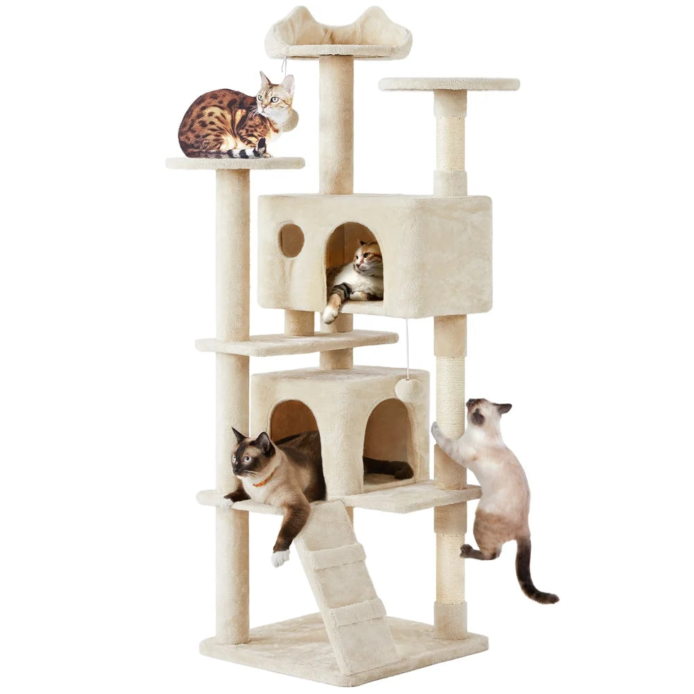 MJ's Pet Closet cat scratching post furniture with multiple levels for cats to climb and play