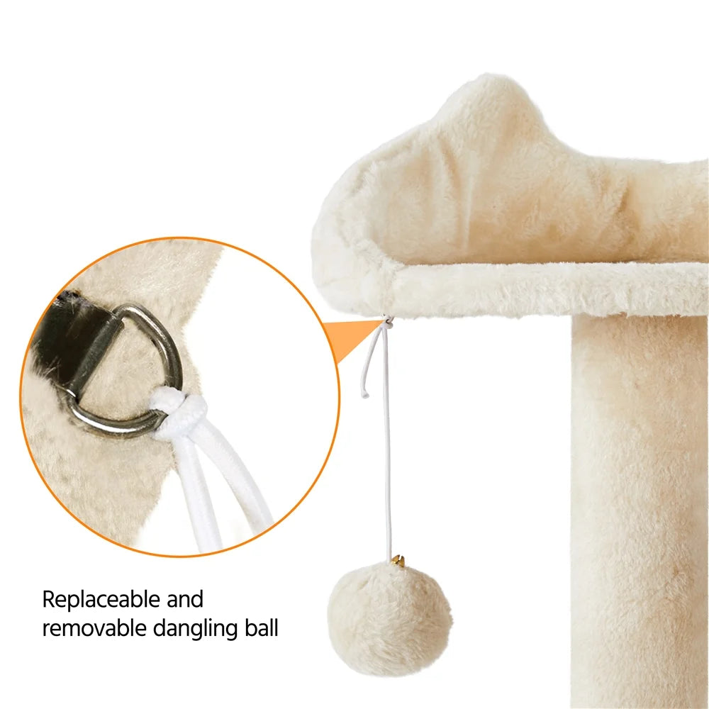 MJ's Pet Closet Cat Scratching Post Furniture with Replaceable Dangling Ball for Interactive Play