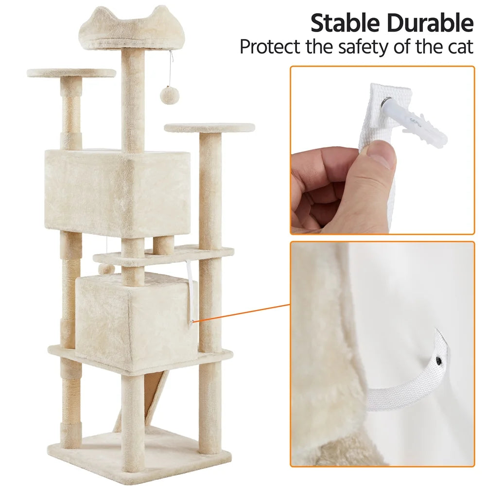 MJ's Pet Closet cat scratching post furniture with multiple levels for climbing and scratching
