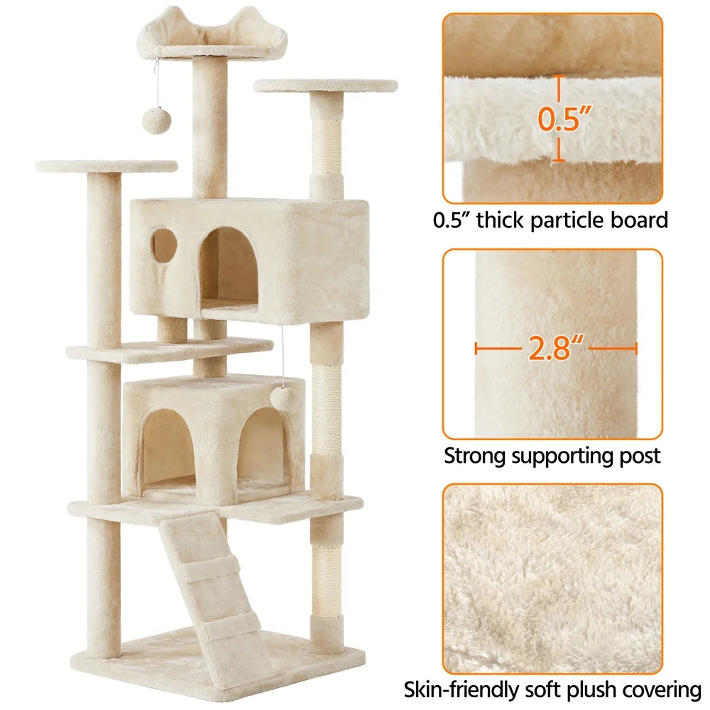 MJ's Pet Closet Cat Scratching Post Furniture with plush covering and multiple levels for cats