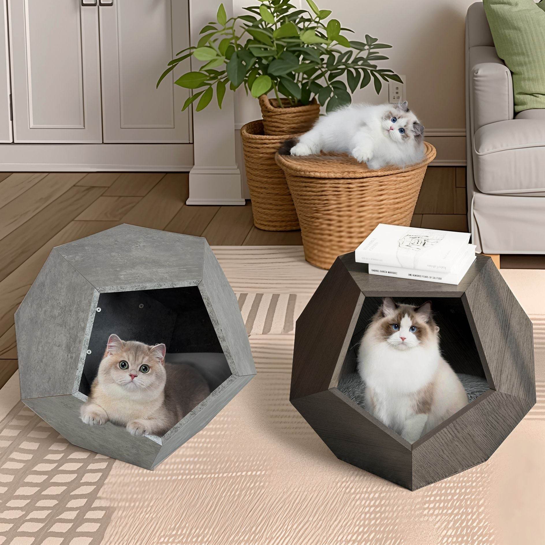 Purrfect Pet Kingdom Cat Side Table with Hidden Bed Purrfect Pet Kingdom