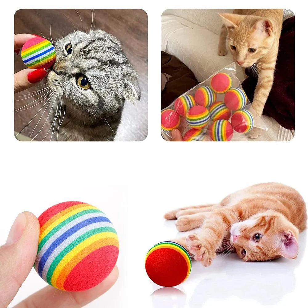 Interactive cat toy ball by Stevvex in red, perfect for kittens. Available in 1, 3, or 5 pack options for endless fun.