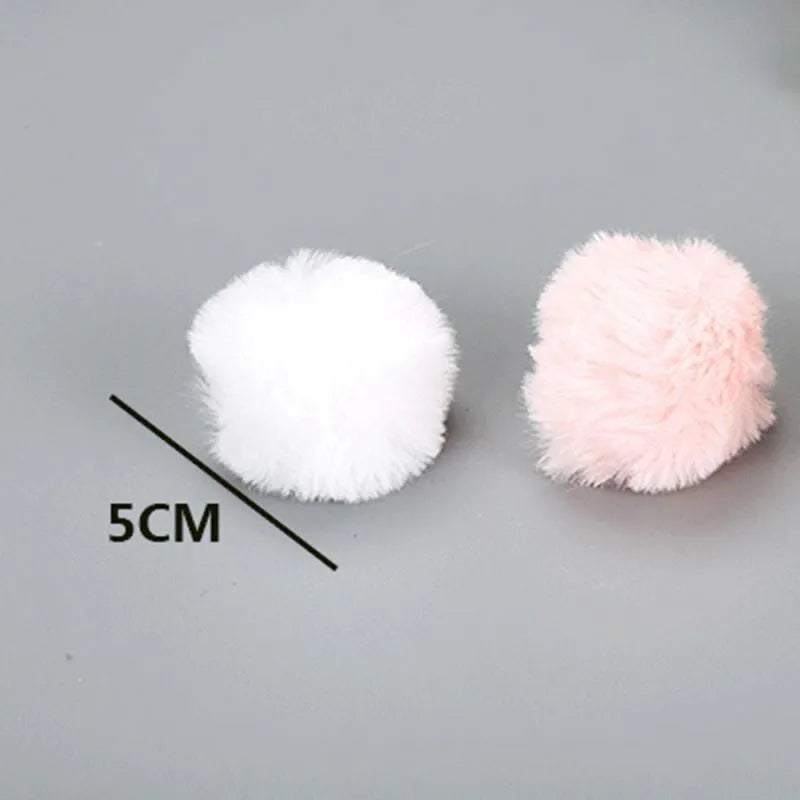 Stevvex - Cat Toys Cute Funny Stretch Plush Ball Cat Training Educational Toy Color Grinding Claw Filled Cotton Rabbit Fur...