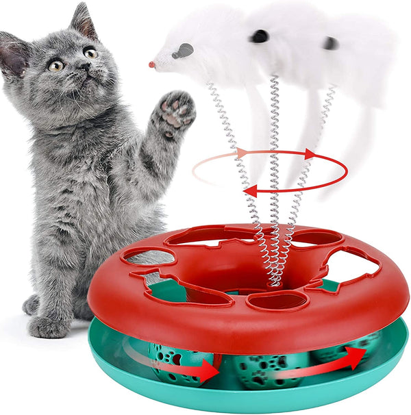 Interactive cat toys with mouse teaser for engaging playtime and mental stimulation