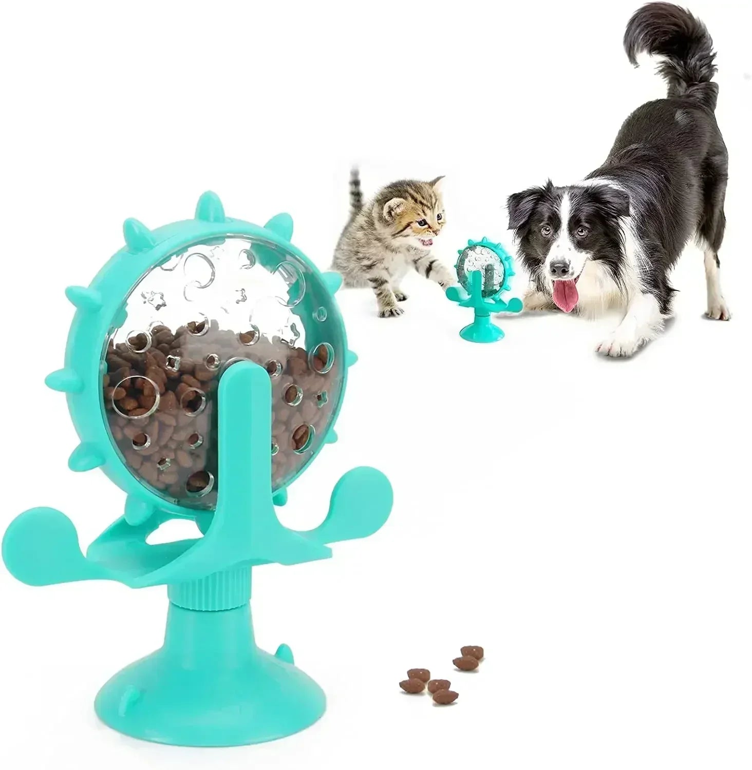 Tail Chasers Interactive Cat Toy featuring a cat training ball with treats for playful pets