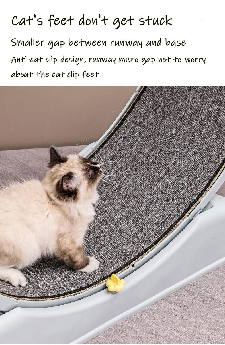 Tail Chasers cat treadmill for indoor cats with anti-cat clip design for safety and comfort