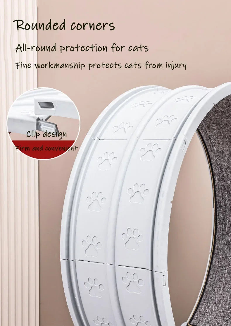 Tail Chasers Cat Treadmill for Indoor Cats with rounded corners and clip design for safety