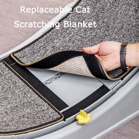 Replaceable scratching blanket for Tail Chasers cat treadmill for indoor cats with easy maintenance features