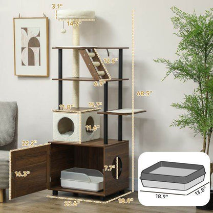 Purrfect Pet Kingdom Cat Tree with Condo & Shelves Purrfect Pet Kingdom