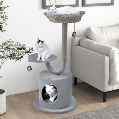 Purrfect Pet Kingdom Cat Tree for Large and Small Cats Gray Purrfect Pet Kingdom