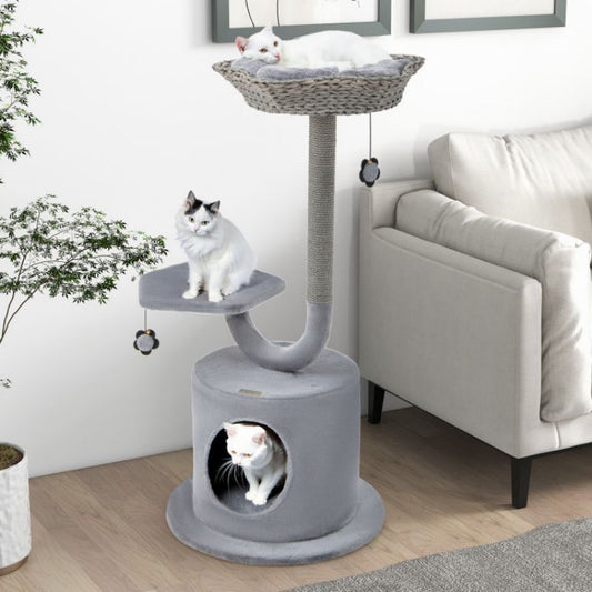 Purrfect Pet Kingdom Cat Tree for Large and Small Cats Gray Purrfect Pet Kingdom