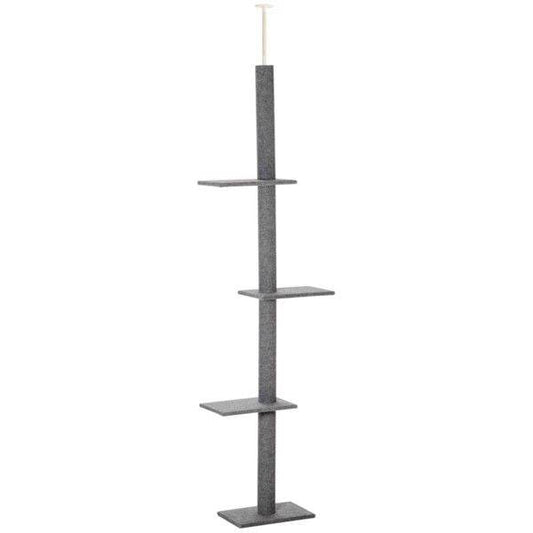 Purrfect Pet Kingdom Tall Grey Cat Tree with Multiple Platforms Purrfect Pet Kingdom