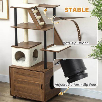 Purrfect Pet Kingdom Cat Tree with Condo & Shelves Purrfect Pet Kingdom
