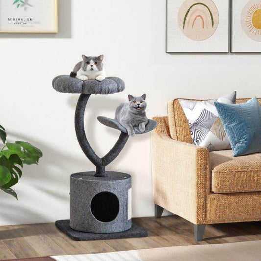 Purrfect Pet Kingdom Cat Tree with Sisal Posts & Cozy Perches 🚀 Gray Purrfect Pet Kingdom