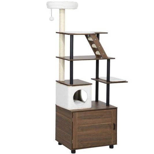 Purrfect Pet Kingdom Cat Tree with Condo & Shelves Purrfect Pet Kingdom