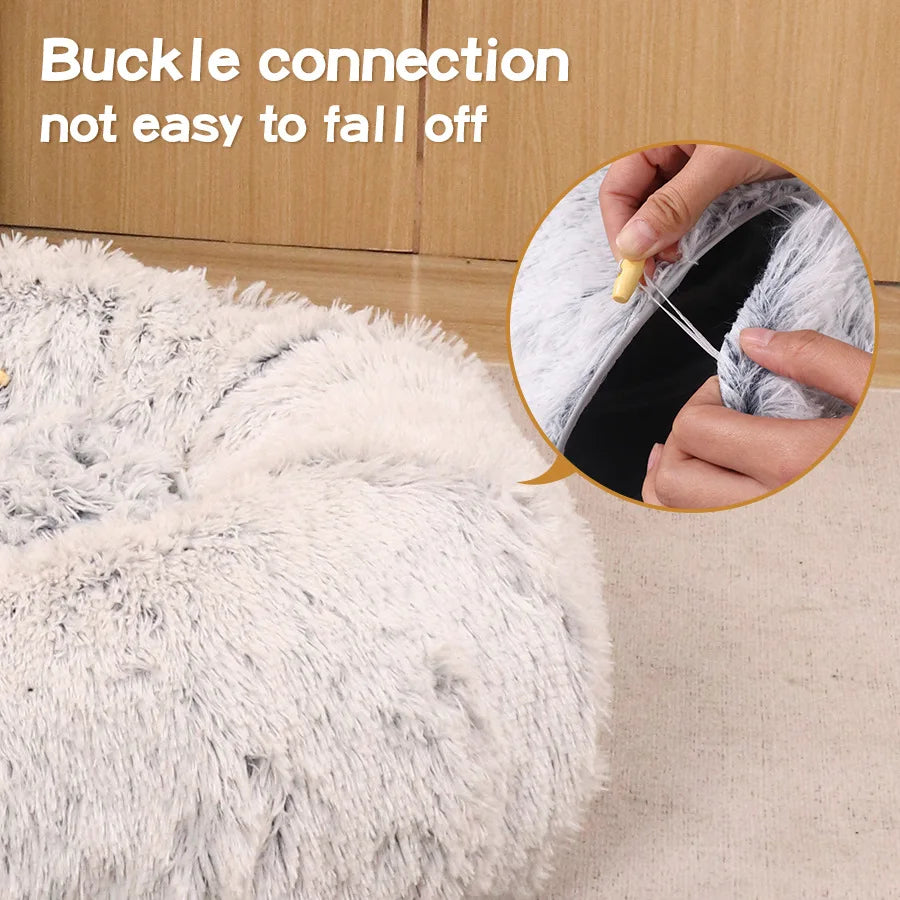 Cozy Tail Chasers warm cat tunnel bed for winter featuring a secure buckle connection