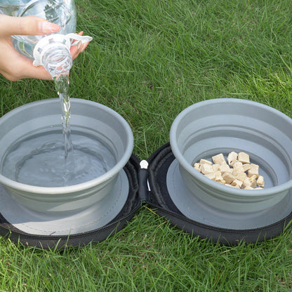 Pet Bowl Outdoor Drinking Water Feeding Folding Tableware