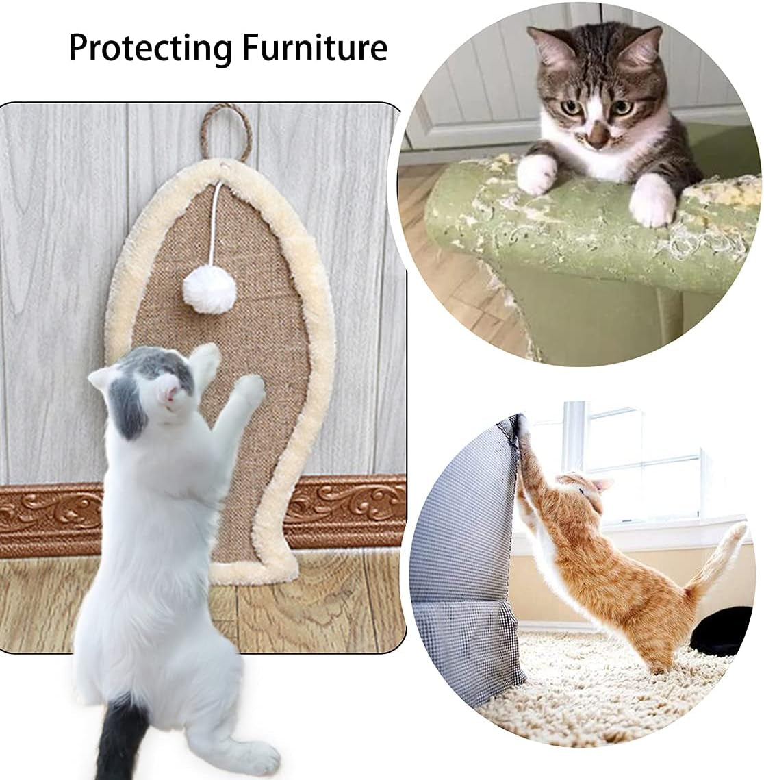 Cat Scratch Pad,Natural Sisal Scratcher Board,Eco - Friendly Cat Scratching Post Floor or Wall ,Furniture Scratch Deterrent Accessories - Elevate Marketplace