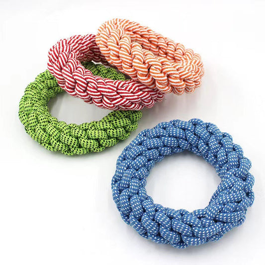 Cotton String Molar Braided Ring Knot Toy