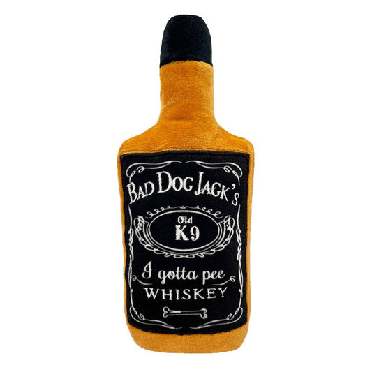 Bad Dog Jack's Bottle Squeak Plush Dog Toy - 2 Sizes