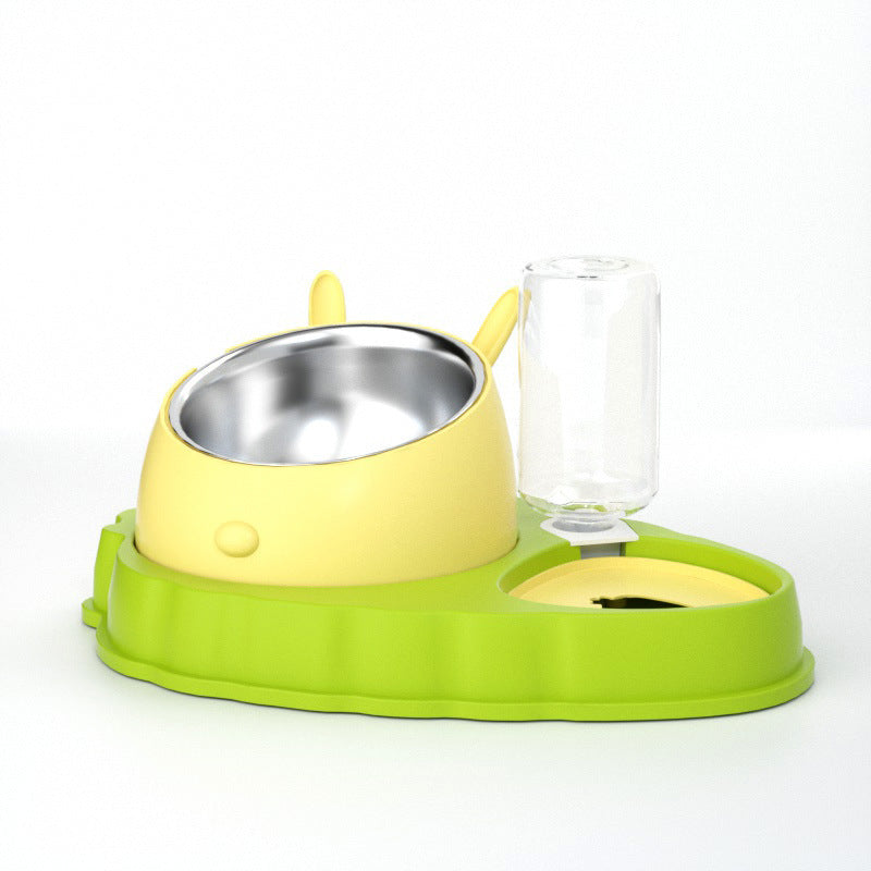 Double Bowl Stainless Steel Carrots Antiskid Pet Feeding
