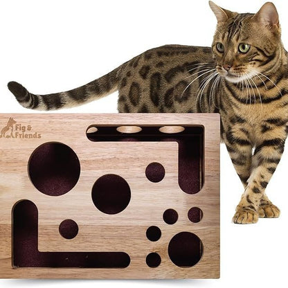 Solid Wood Maze Cat Toy Square Cat Self-hi