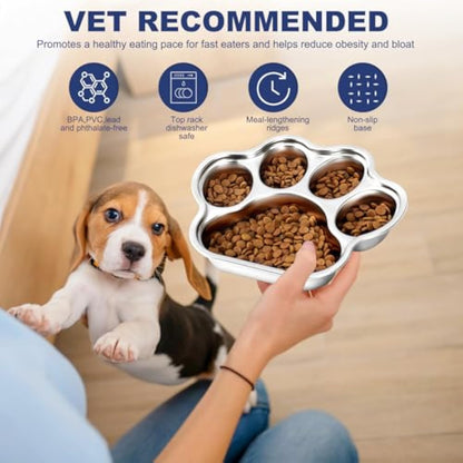 Dog Bowls Slow Feeder Stainless Steel Small Medium Breed