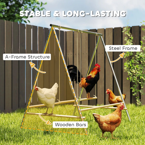 Chicken Perch - Natural Wood Poultry Swing & Stand Toy