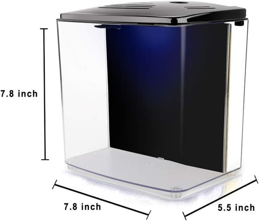 1.2 Gallon Betta Aquarium with LED Light and Filter Pump