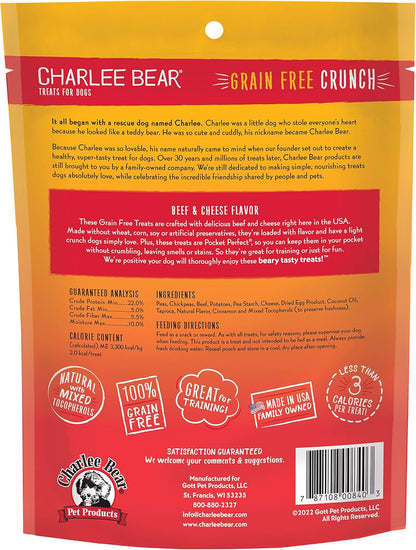 Charlee Bear Grain Free Beef and Cheese Crunch Treats 8oz