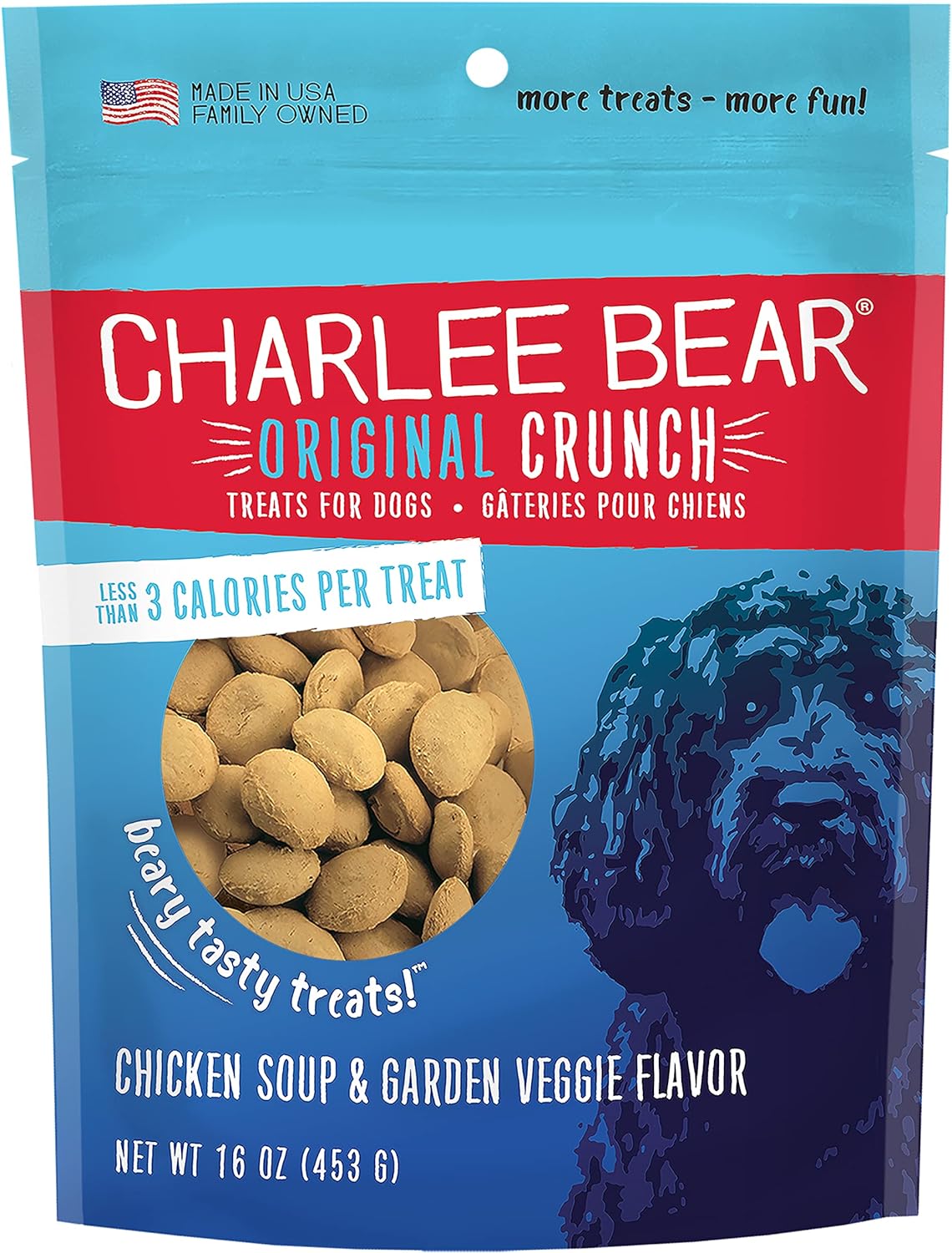Charlee Bear Chicken Soup & Garden Veggie Dog Treats (16oz) - Charlee Bear Crunchy Dog Treats - The Family Pet