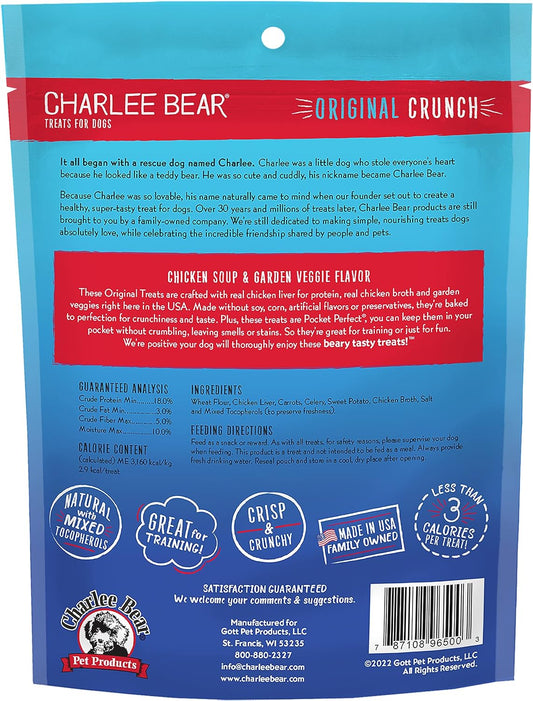 Charlee Bear Chicken Soup & Garden Veggie Dog Treats (16oz) - Charlee Bear Crunchy Dog Treats - The Family Pet