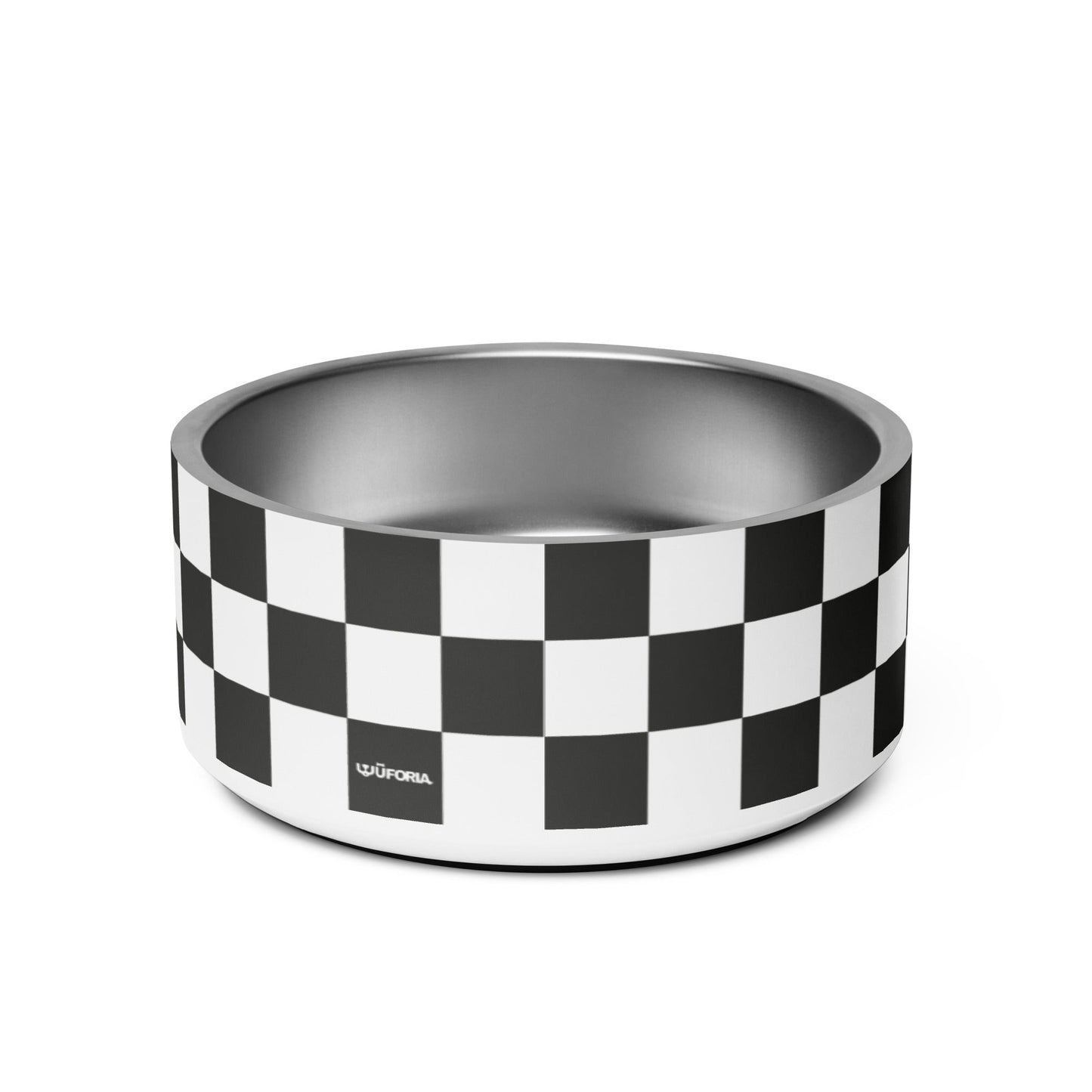 Checker Black & White 32oz Dog Bowl - Dog Bowls & Feeders - Wuforia