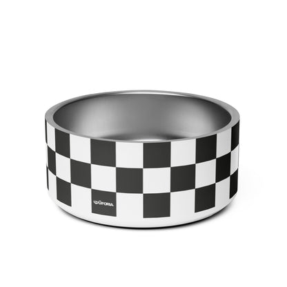 Checker Black & White 32oz Dog Bowl - Dog Bowls & Feeders - Wuforia