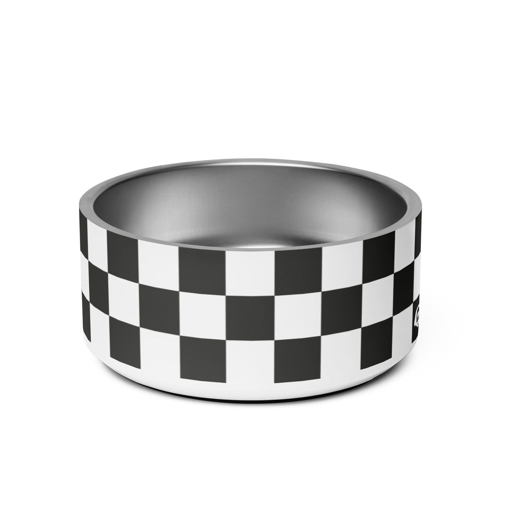Checker Black & White 32oz Dog Bowl - Dog Bowls & Feeders - Wuforia